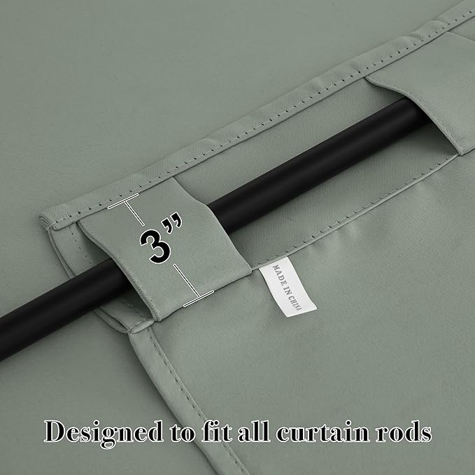 RYB HOME Short Curtains for Bedroom Kitchen, Vertical Room Darkening Drapes - Image 2