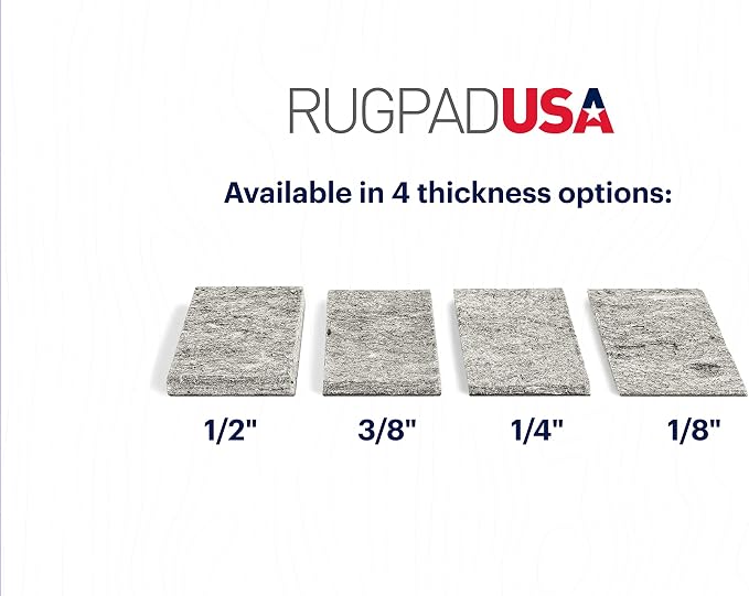 RUGPADUSA - Dual Surface - 3'x5' - 1/2" Thick - Felt + Rubber - Non-Slip - Image 9