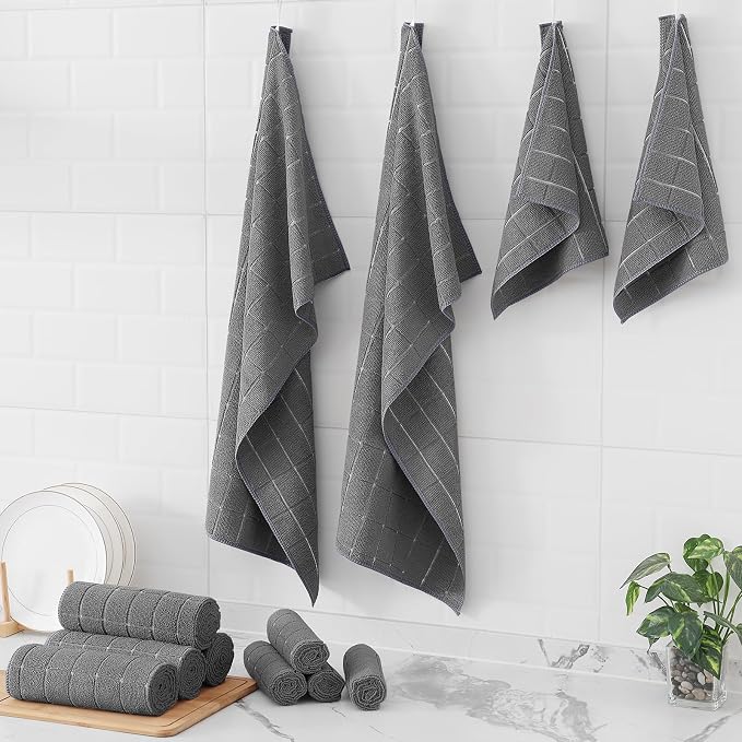 Homaxy Microfiber Kitchen Towels and Dishcloths Set, 16 Pack Soft and Absorbent - Image 8