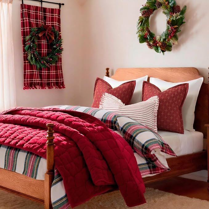 ZWJD Christmas Pillow Covers 12x20 Set of 2 Soft Polyester Textured Pillowcases - Image 6