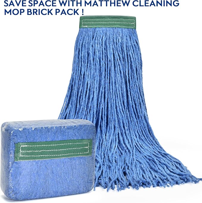 Matthew Cleaning 16oz 12Pack Cotton Floor Mop, Cotton Looped-Open String Heavy - Image 3