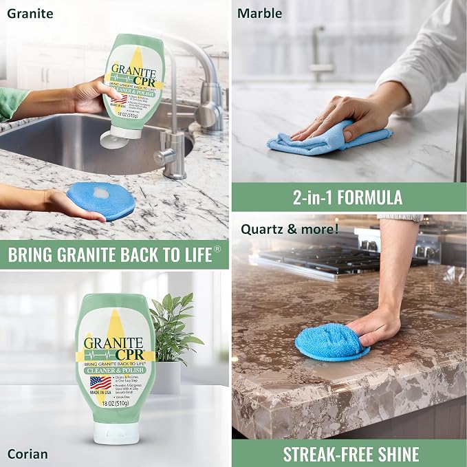 CPR Granite Cleaner Can Be Used Daily On Granite, Quartz & Corian. Leaves A - Image 3