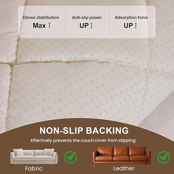 OTOB Couch Cover for Dogs Washable, Non Slip Plush Fuzzy Sofa Covers for 3 - Image 6