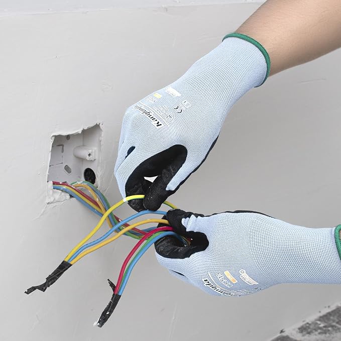 Kebada Foam Nitrile Coated Work Gloves, 3 Pairs Nylon Gloves - Image 3