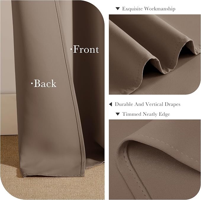 PONY DANCE Small Curtains for Bathroom Windows, W 34 x L 36 inches, 2 Panels - Image 5