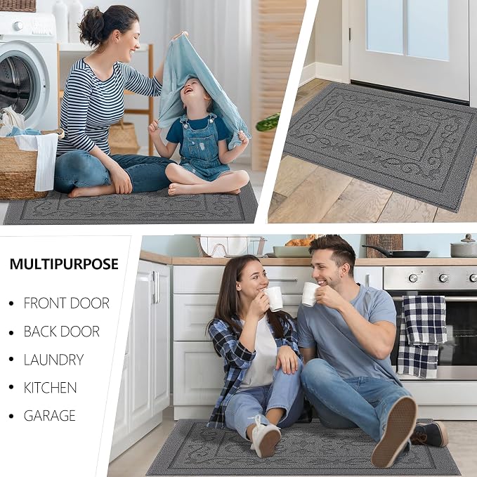 FONEYI Indoor Door Mat 32" x 40", Dirt Trapper Door Mats Non-Slip Entryway Rugs - Image 6
