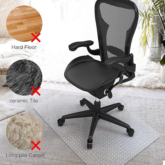 Kuyal Desk Chair Mat for Carpet, Office and Home, Easy Glide, Protects Floors - Image 5