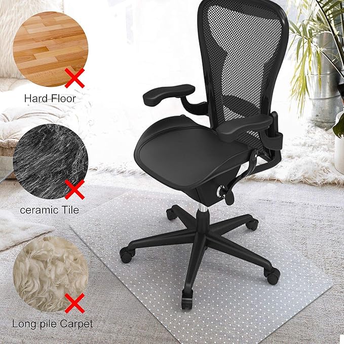 Azadx Chair Mat for Carpet 60"x 48" Large Chair Mat for Carpeted Floors - Image 3