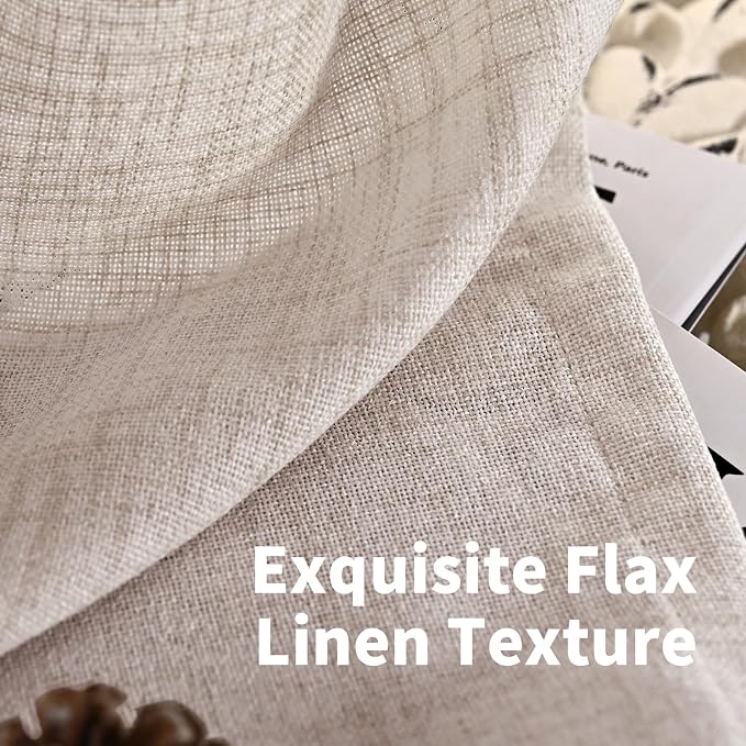 YoungsTex Pinch Pleated Linen Curtains 102 Inch Length 2 Panels Light Filtering - Image 5