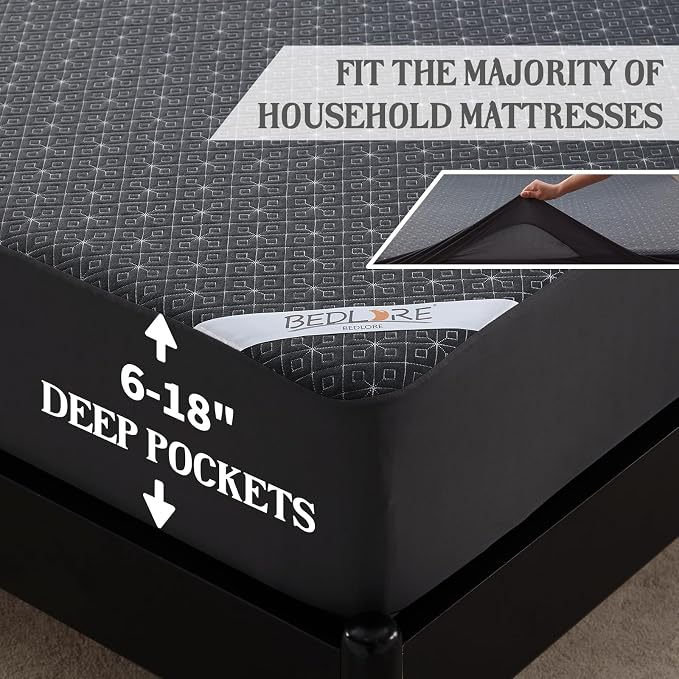 BEDLORE California King Mattress Protector, Waterproof Noiseless Mattress Cover - Image 5
