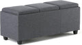 SIMPLIHOME Avalon 42 Inch Wide Contemporary Rectangle Storage Ottoman in Slate by SimpliHome