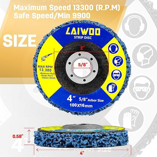 10 Pack Strip Disc Wheel for Angle Grinders Stripping Wheel, Paint Stripping - Image 2