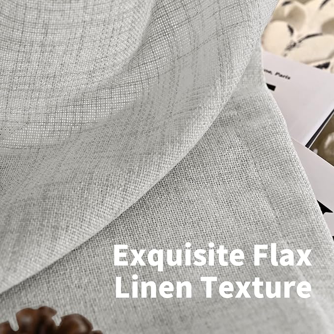YoungsTex Light Grey Cafe Curtains 36 Inch Length - Image 4