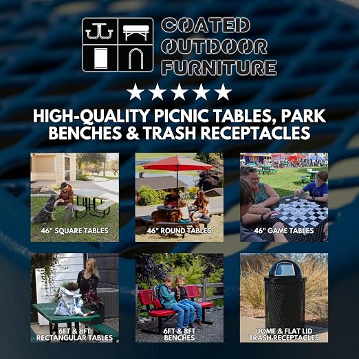 COATEDOUTDOORFURNITURE RDT-P-LBL Heavy Duty Round Trash Receptacle - Image 2