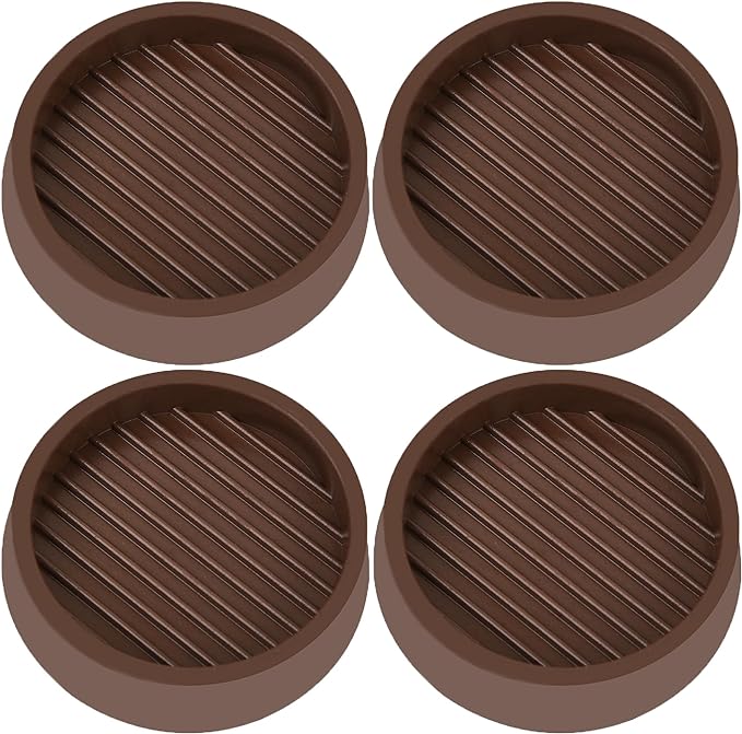 3X3 Round Rubber Caster Cups, Non Slip Furniture Pads, Anti-Slip Gripper by VOCOMO