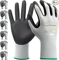 6-Paris XXL Work Gloves for Men and Women, Nitrile Coated Safety Protective by KEBADA