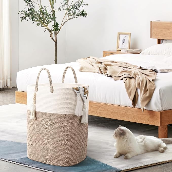 Woven Laundry Basket for Clothes, 100L Large Rectangle Laundry Hampers - Image 4