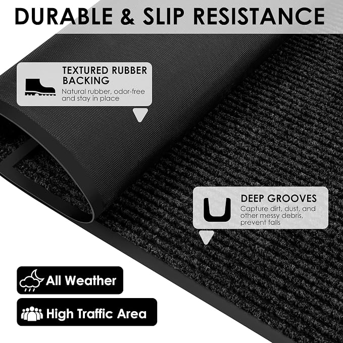 2′ x 14′ Front Door Mat Indoor Outdoor Entrance, Commercial Floor Mat Heavy - Image 7