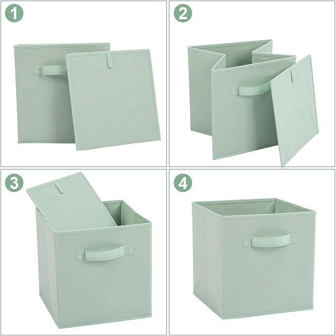 Stero 13x13x13 Inch Fabric Storage Bins 6 Pack Fun Colored Storage Cubes - Image 3