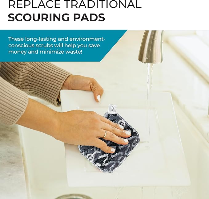 Skoy Scrub, 1-Piece Reusable, Non-Scratching Dish Scrubber - Image 8