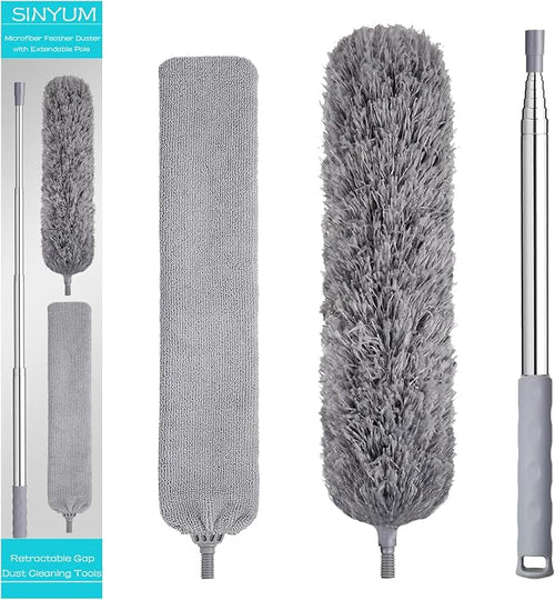 100 Inch Retractable Gap Dust Cleaner Cleaning Tools & Microfiber Feather by SINYUM
