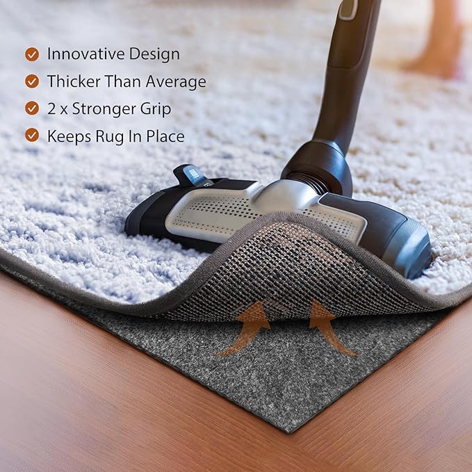 Felt Rug Pad, 2 x 10 Ft Rubber Non-Slip Rug Pad Gripper, Keep Rugs Secure and - Image 5