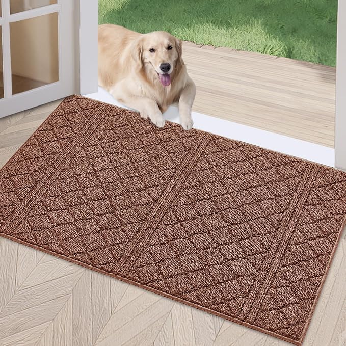 REFETONE Indoor Doormat, Front Back Door Mat 16"x24" Absorbent Rubber Backing by Refetone