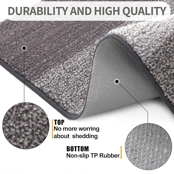 Kitinjoy Indoor Outdoor Door Mat, 59x20 Non-Slip Absorbent Dirt Trapper - Image 3