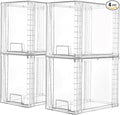 Vtopmart 4 Pack Clear Stackable Storage Drawers, 9.7" High Plastic Organizers by Vtopmart