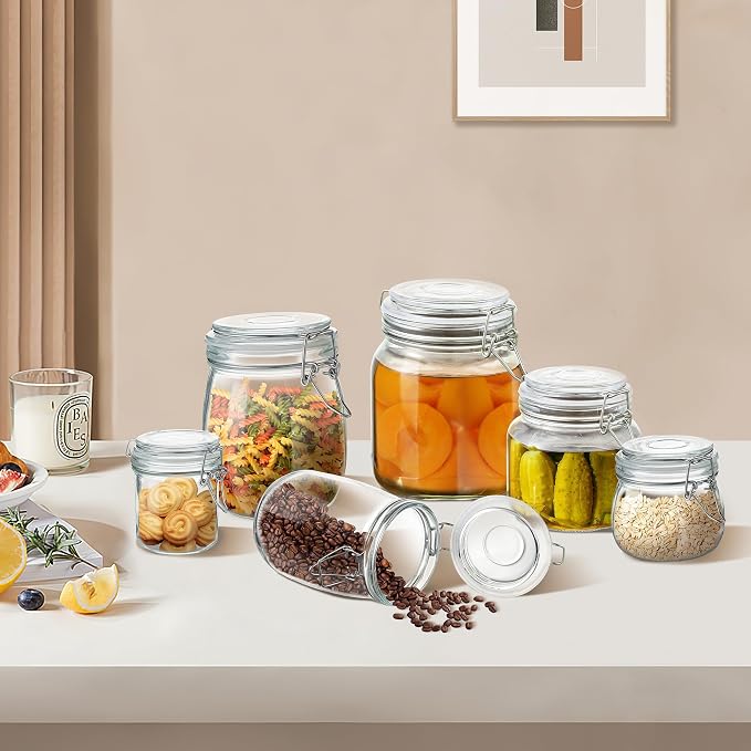 Glass Food Storage Jars with Airtight Lids 13 oz Round 4 Pack Kitchen Storage - Image 6