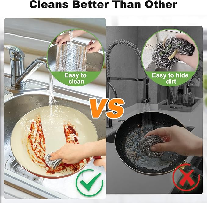 10pcs Non Scratch Wire Dishcloth Multipurpose Wire Dishwashing Rag - Image 3