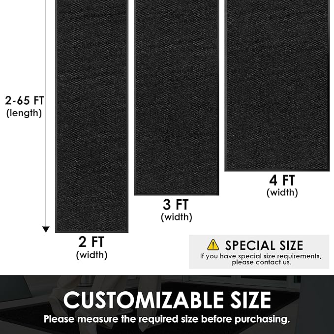 2′ x 44′ Front Door Mat Indoor Outdoor Entrance, Commercial Floor Mat Heavy - Image 2