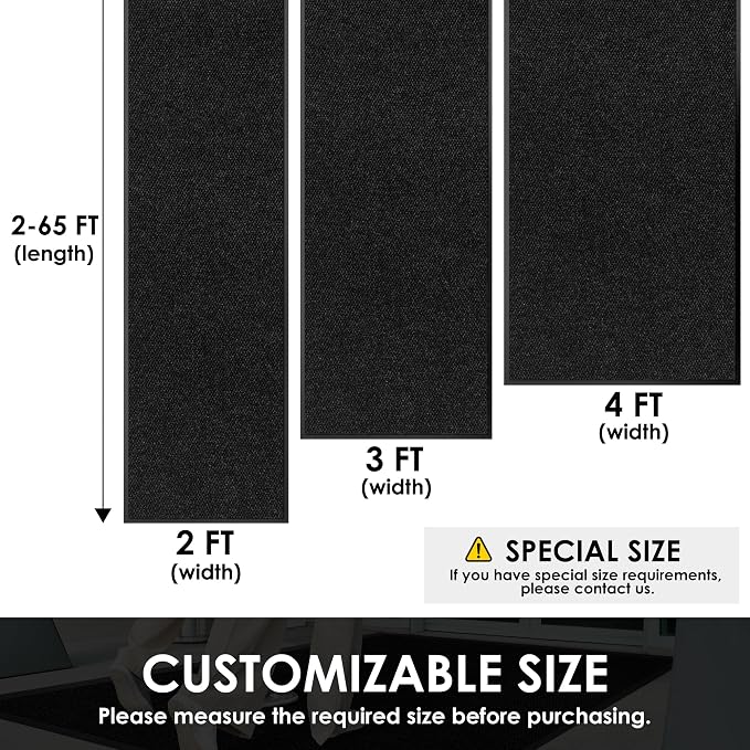 2′ x 14′ Front Door Mat Indoor Outdoor Entrance, Commercial Floor Mat Heavy - Image 2