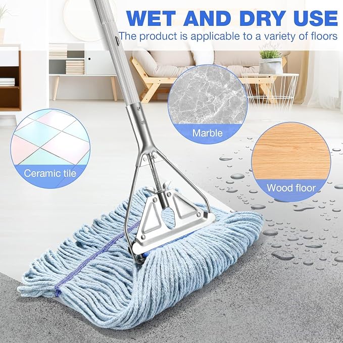 Commercial Mop Handle Heavy Duty, Industrial Metal Mop Stick Replacement - Image 4