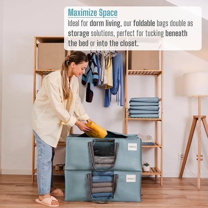 VENO 4 Pack Moving Bags for College, Heavy-Duty Storage Totes, Moving Boxes and - Image 4