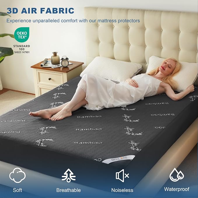 BEDLORE California King Size Mattress Protector Waterproof, Mattress Pad Fitted - Image 3