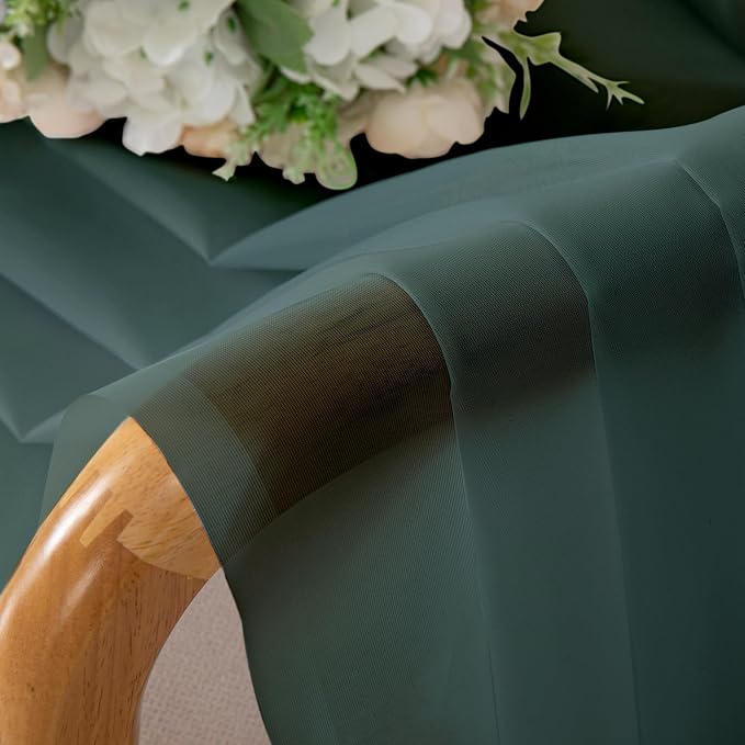 Chyhomenyc Hunter Green Sheer Curtains 84 inches Long 2 Panels Set, Light - Image 9
