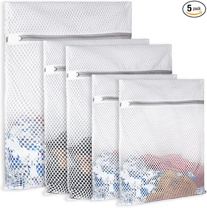 5Pcs Durable Honeycomb Mesh Laundry Bags by SUERIV
