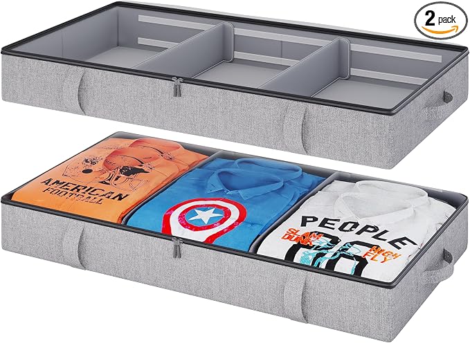 Vailando Under Bed Storage, 2 Pack Under Bed Storage Containers by Vailando