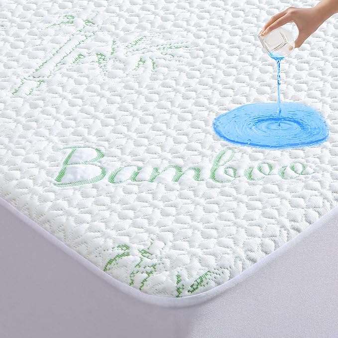 GOONIK Twin Size Mattress Protector, Breathable Bamboo Viscose Waterproof Twin by GOONIK