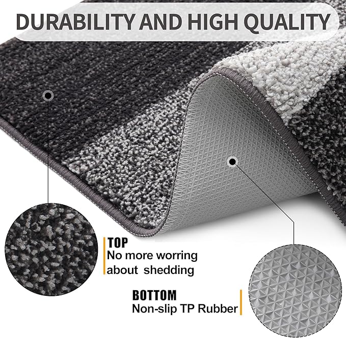 Kitinjoy Indoor Outdoor Door Mat, 47x17 Non-Slip Absorbent Dirt Trapper - Image 3