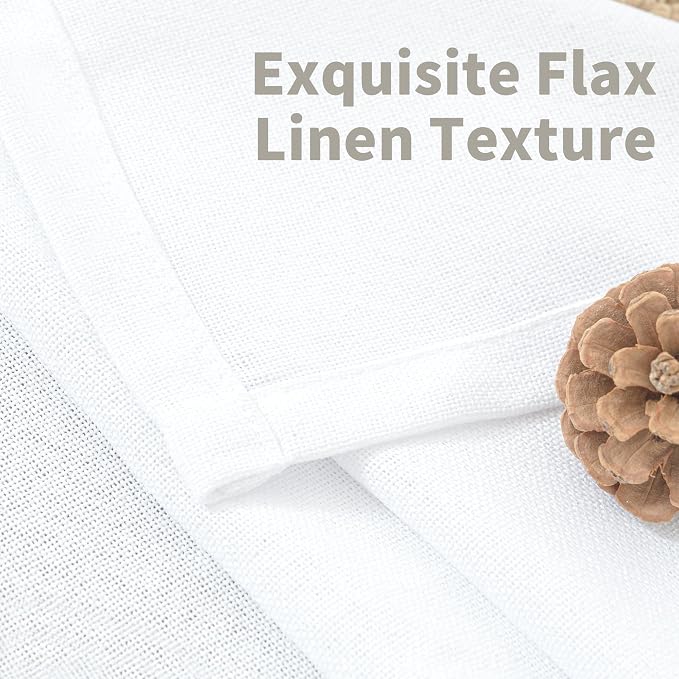 YoungsTex 72 Inch Length White Linen Curtains - Image 4