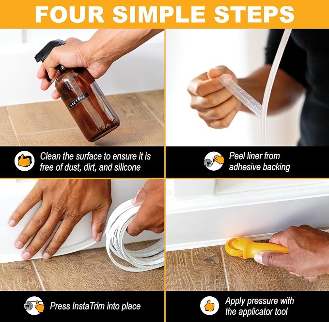 InstaTrim New & Improved Self-Adhesive Caulk Trim, 1/2" x 10', Waterproof - Image 12