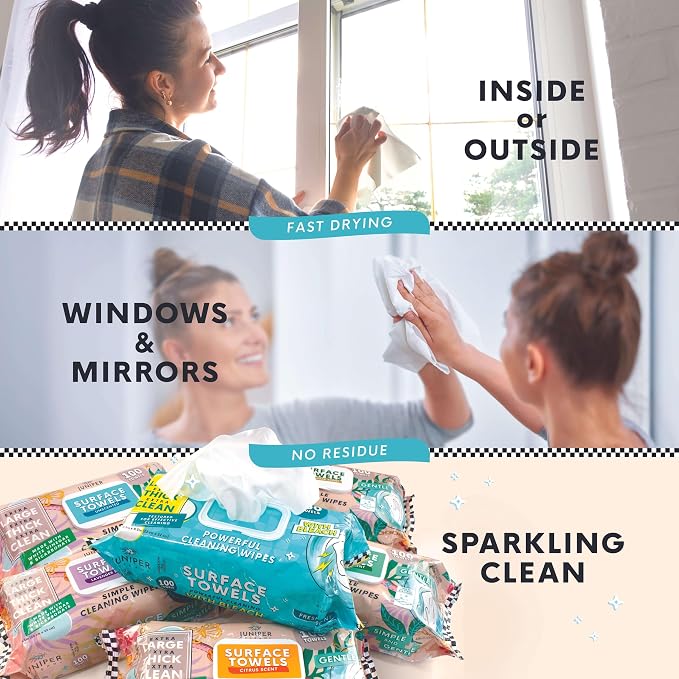 6 Packs Surface Wipes with Bleach, Thick & Large Dispose, All-Purpose Cleaner - Image 5