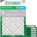 Filterbuy 20x22x1 Air Filter MERV 8 Dust Defense Replacement, Electrostatic by Filterbuy