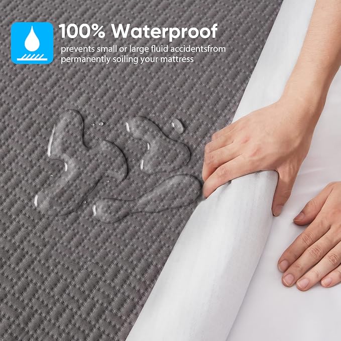 Hanherry 100% Waterproof Mattress Protector Twin Size - Image 3