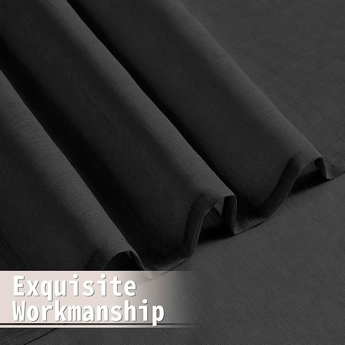 Tollpiz Small Sheer Curtain Linen Textured Curtain Sheers Doorway Light - Image 8