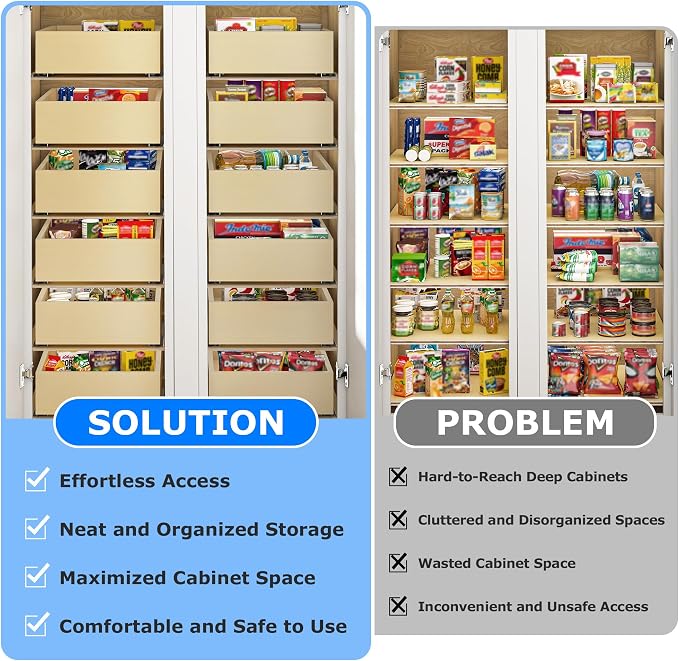WelFurGeer Soft Close Pull Out Cabinet Organizer, Smooth Slide-Out Shelf - Image 4