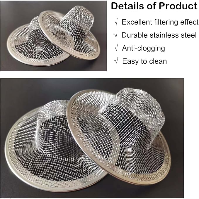 8PCS Metal Mesh Kitchen Sink Strainer, 4.41" Stainless Steel Slop Basket Filter - Image 3
