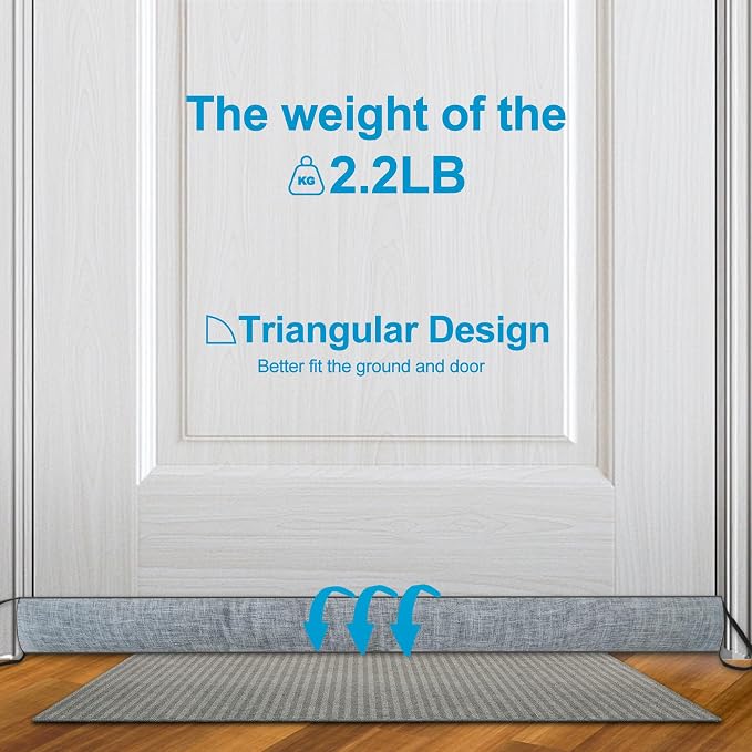 QUOLIX Triangle Under-Door Draft Stopper, 38 Inch Noise Blocker, Weighted - Image 6